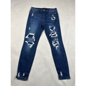 Judy Blue Skinny Fit Distressed Jeans Women's Size 11/30 Dark Wash